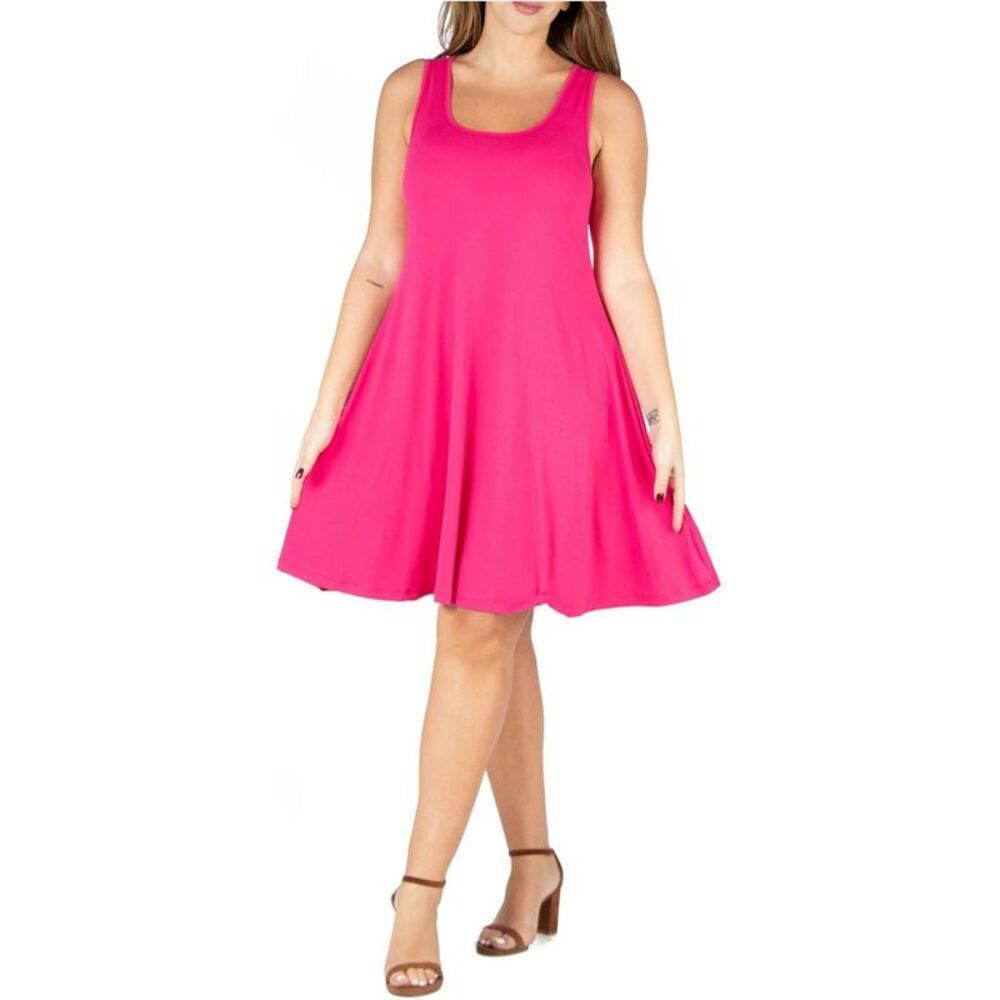 24seven Womens Plus Size Stretch Midi Dress, NWT